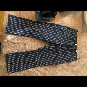 Gap crop flare vertical stripe stretchy pant
